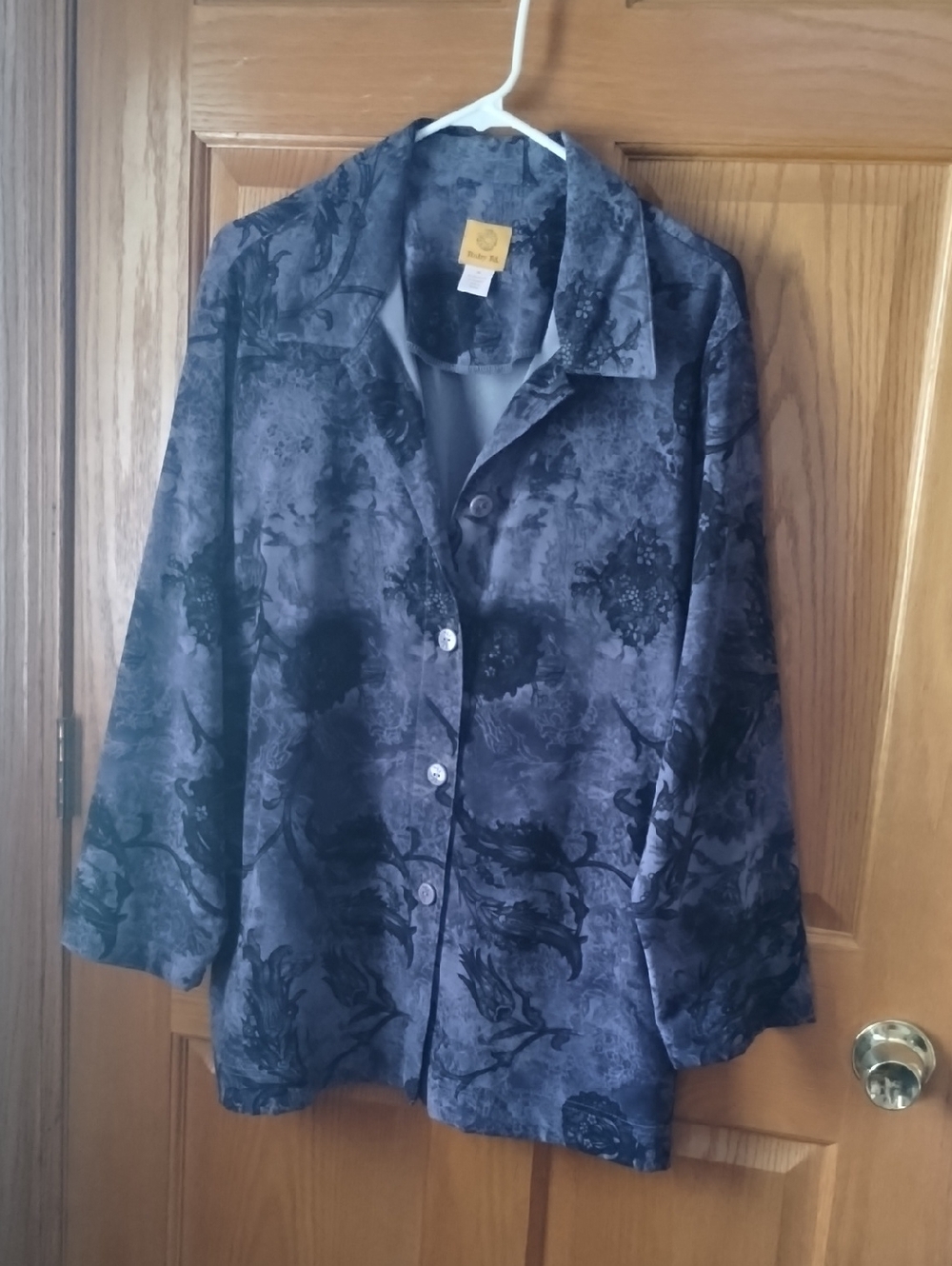 Ruby Rd. Gray Floral Button-Front Tunic